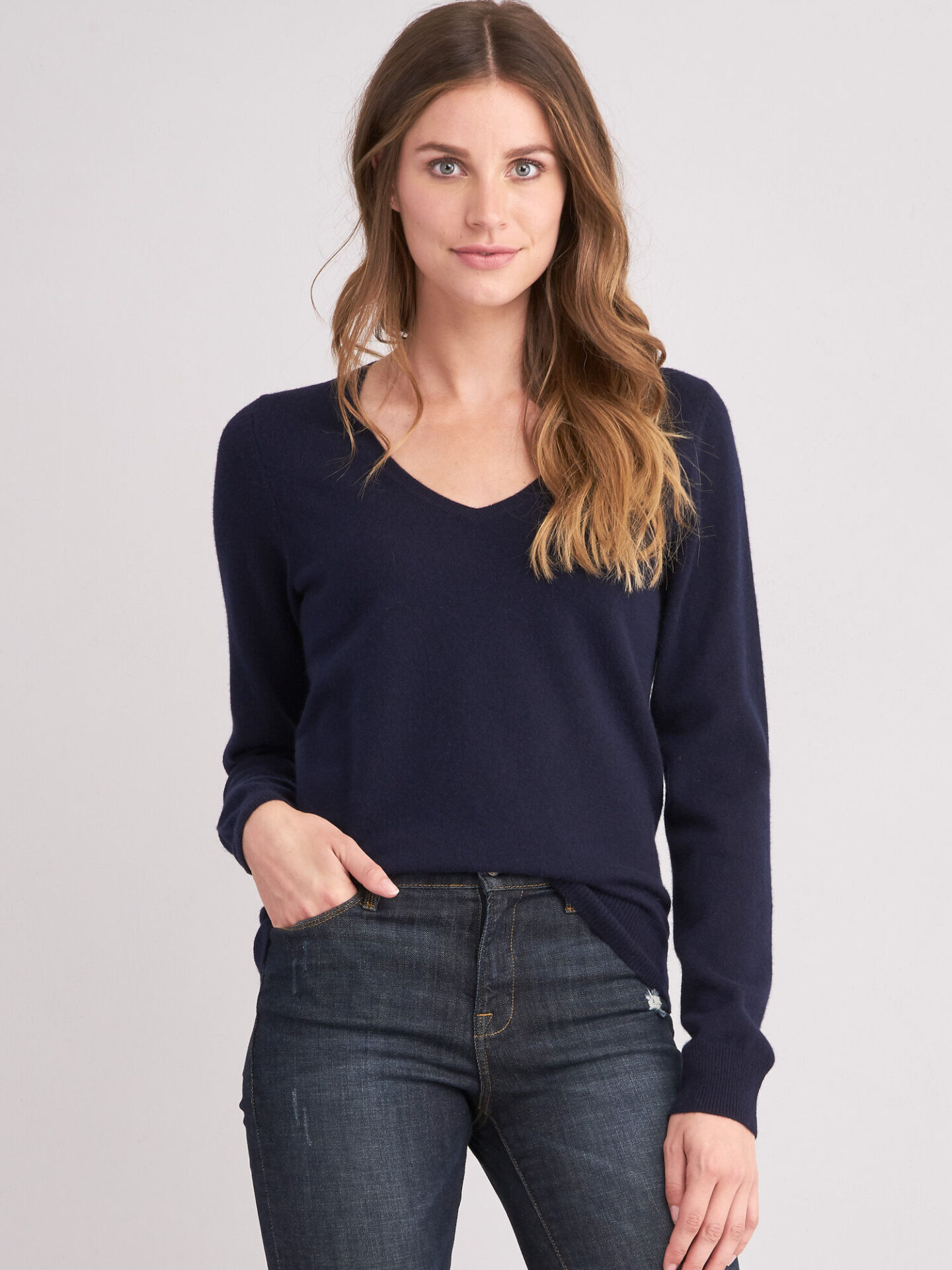 Cashmere trui met V-hals