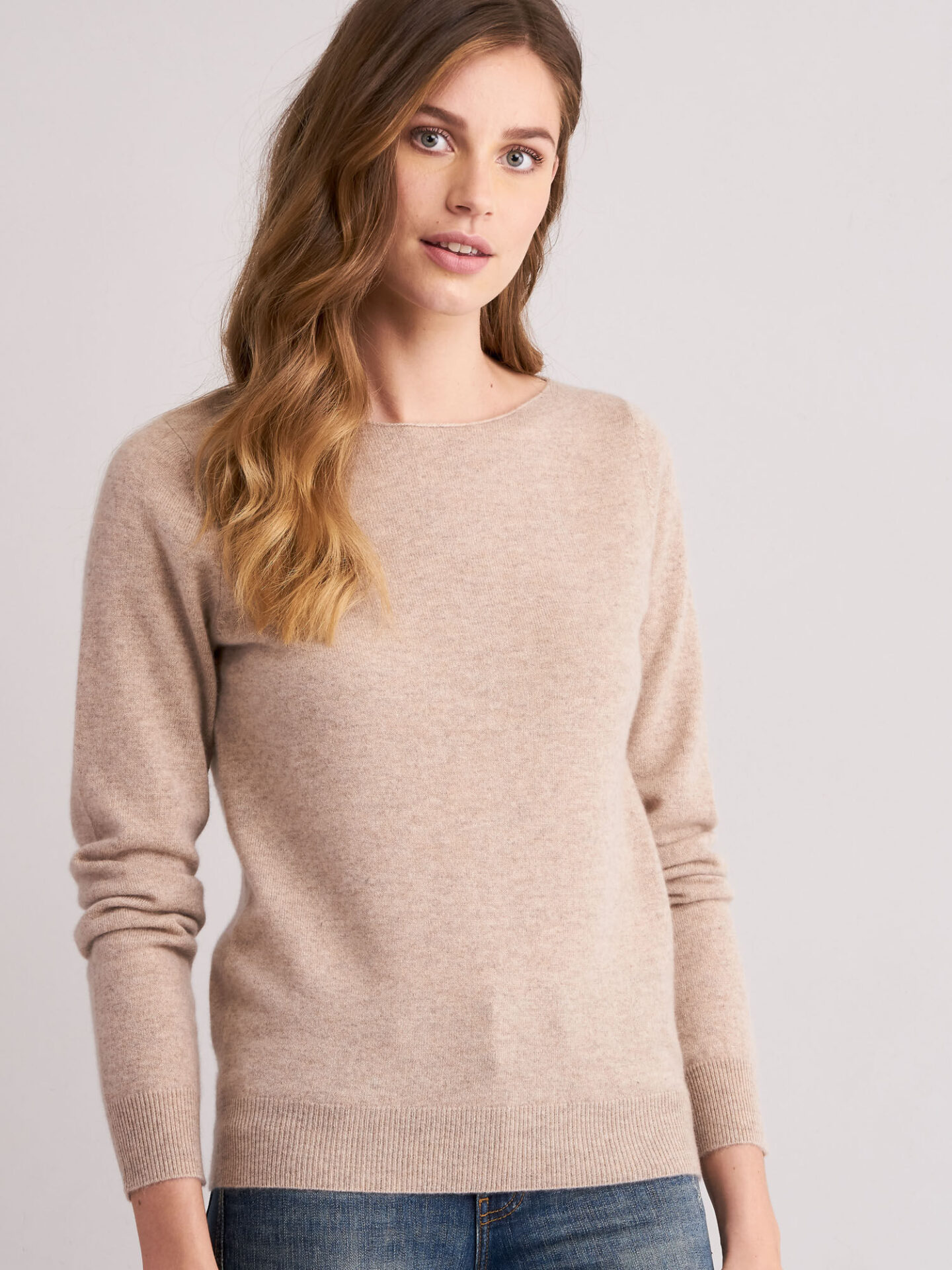 Cashmere trui met boothals