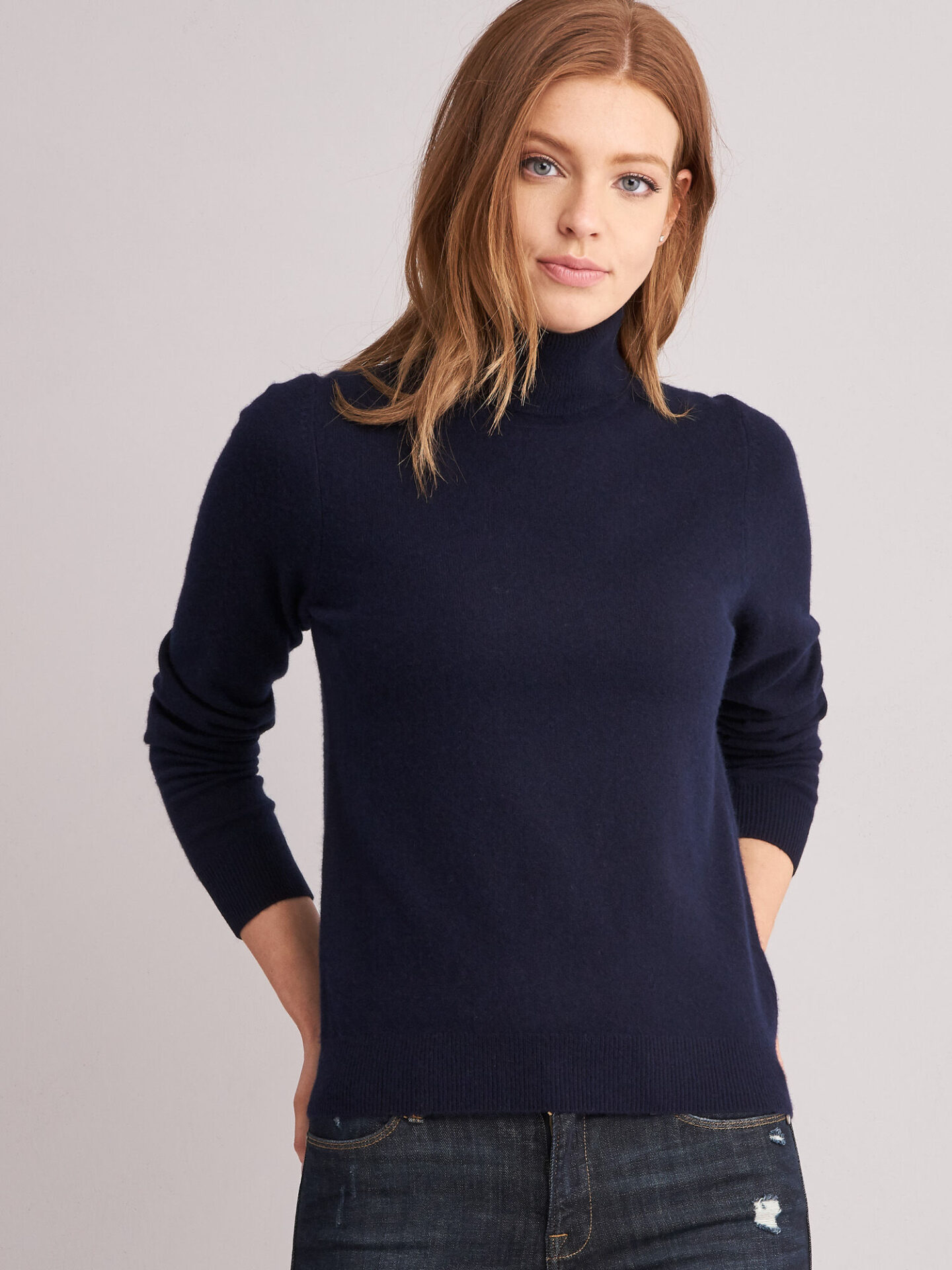 Cashmere trui met rolkraag