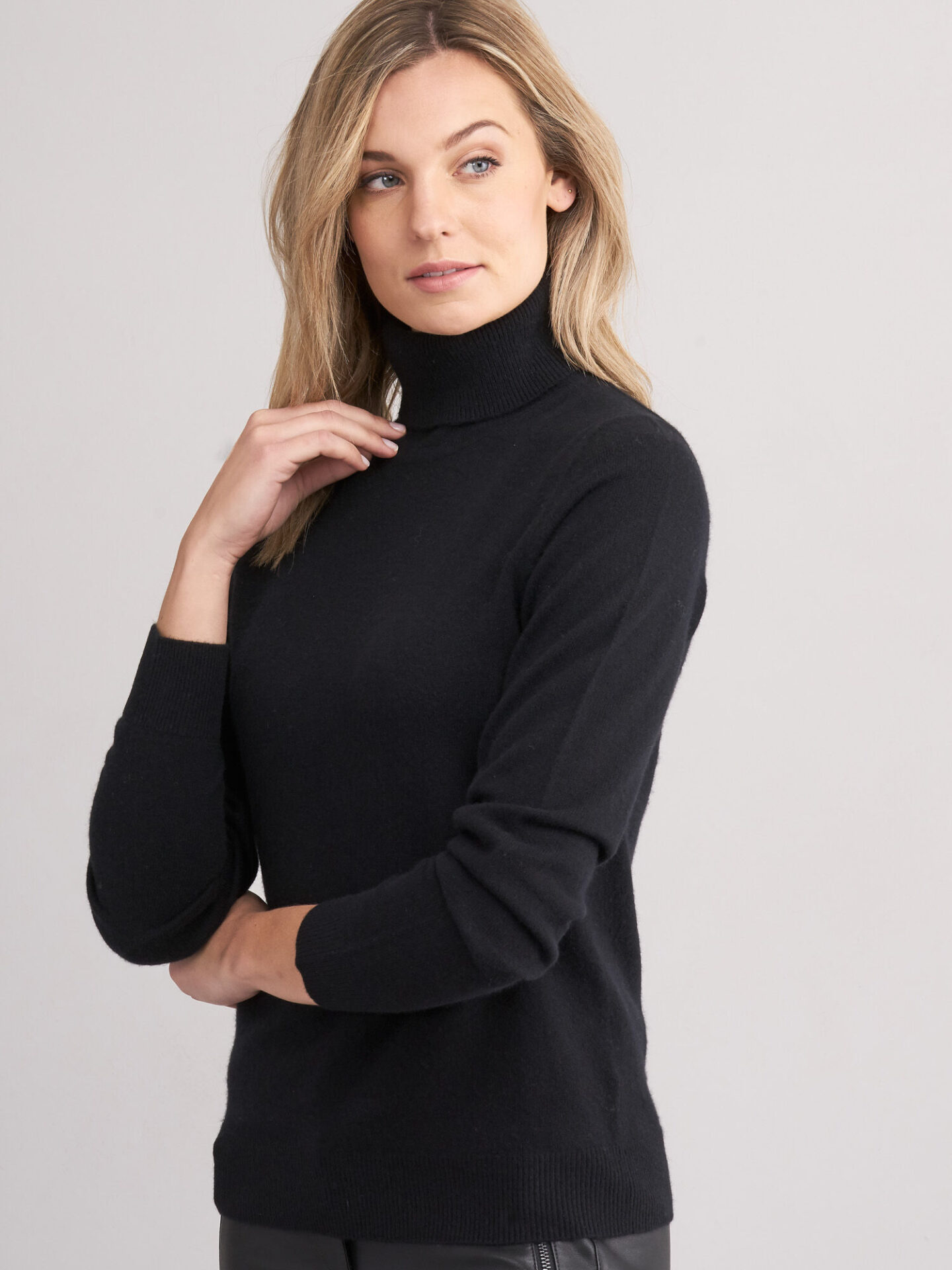 Cashmere trui met rolkraag