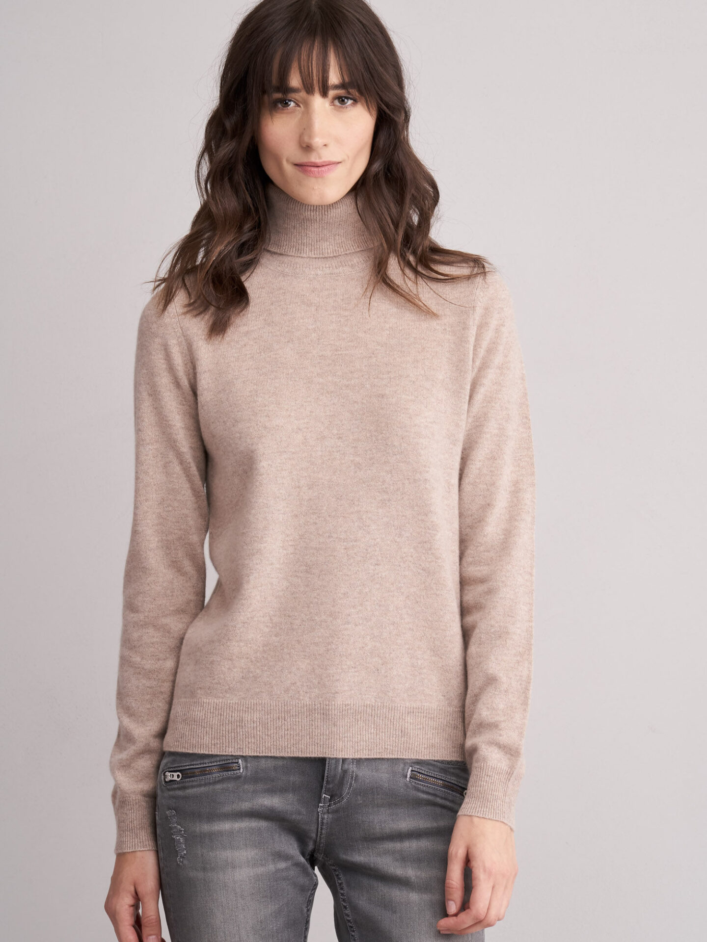 Cashmere trui met rolkraag