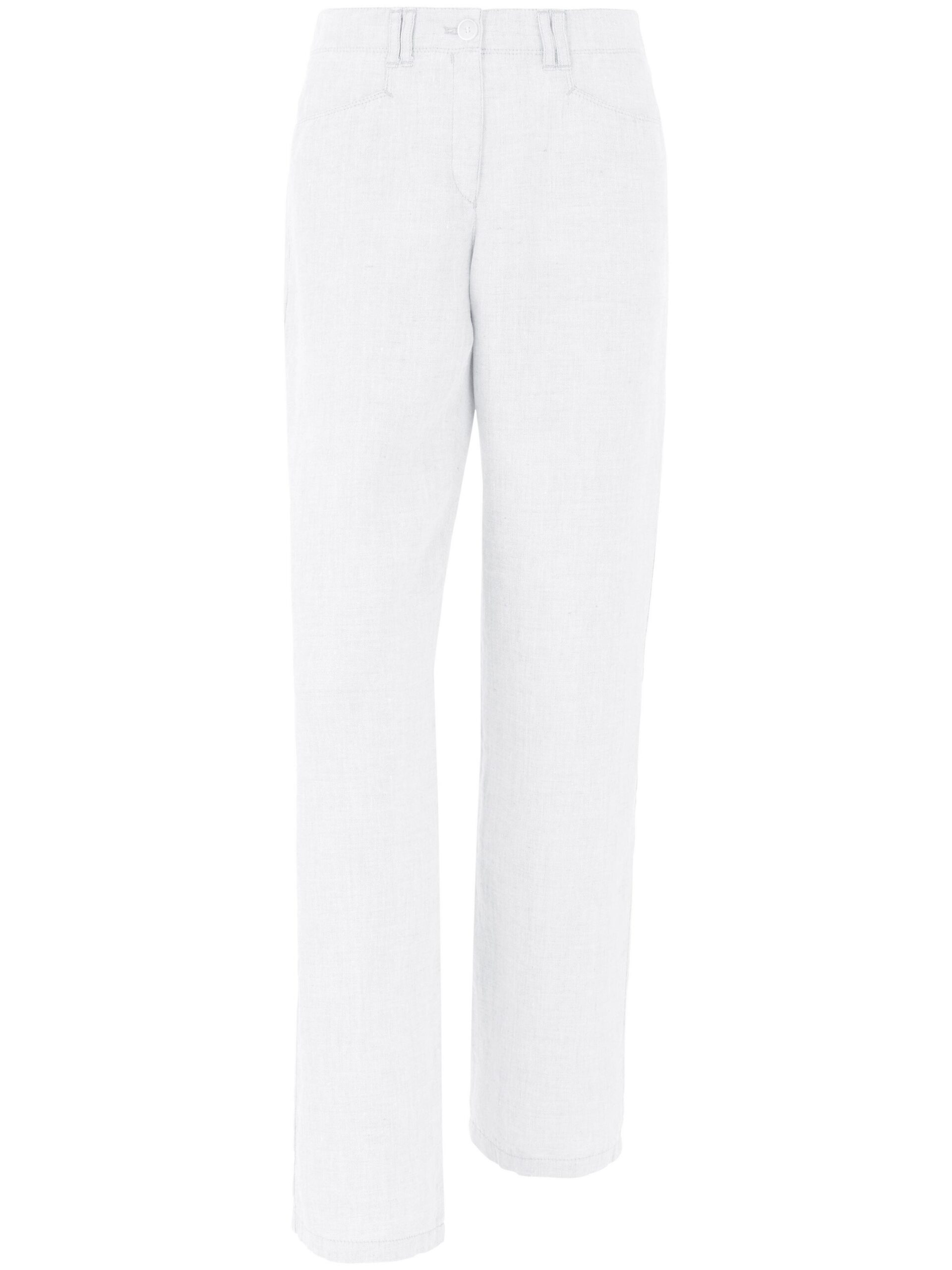 Feminine Fit-broek model Farina 100% linnen Van Brax Feel Good wit