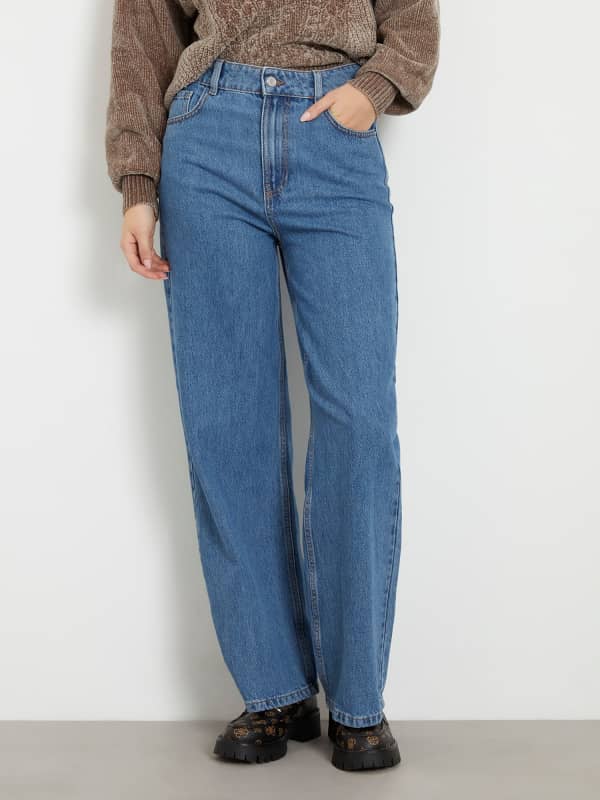 Jeans Wijde Pijpen Hoge Taille