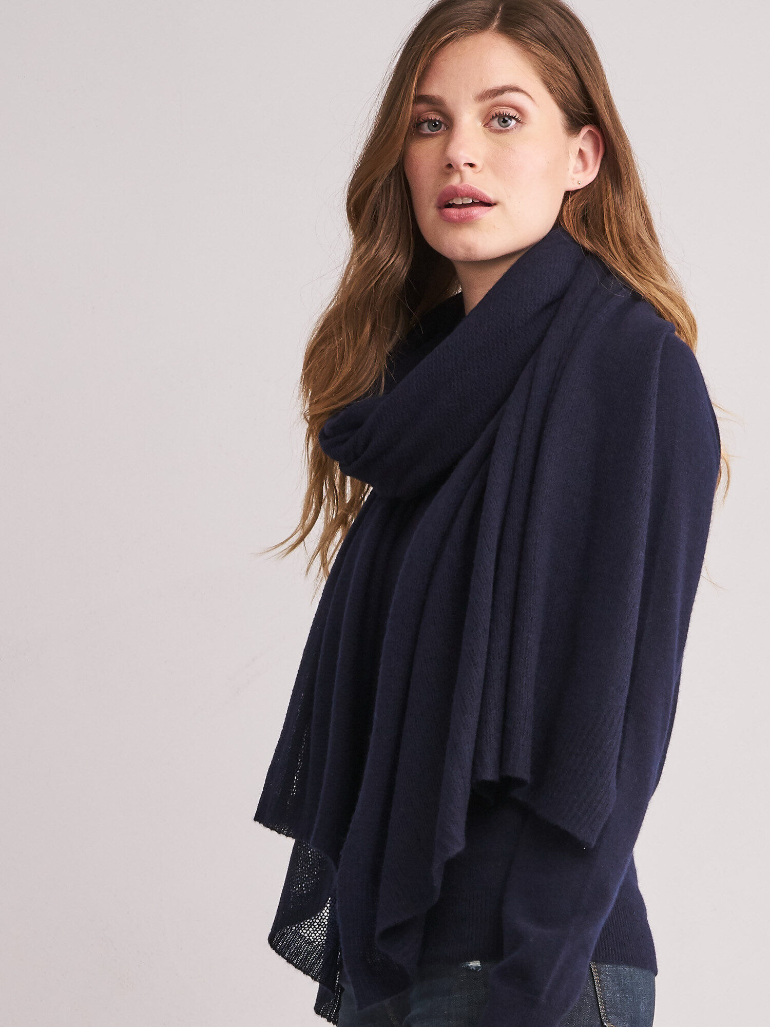 Oversized sjaal met ribdetails